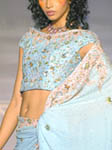 14 - turquoise Sequine Saree